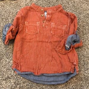 Toddler half button shirt